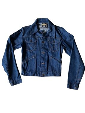 Wrangler Vintage 1970s Blue 100% Cotton Denim Jean Jacket Size 32 / XS